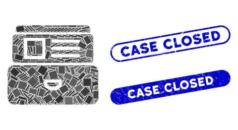 Rectangle Mosaic Card Index with Textured Case Closed Stamps Stock-Illustration