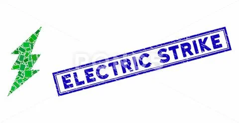 Rectangle Mosaic Execute with Scratched Electric Strike Seal Stock Illustrationen