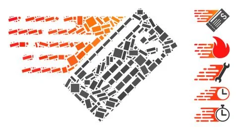 Rectangle Mosaic Express Cheque Illustrazione stock