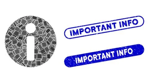 Rectangle Mosaic Info with Textured Important Info Stamps Stock Illustration