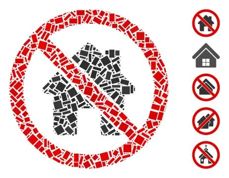 Rectangle Mosaic No Home Stock Illustration