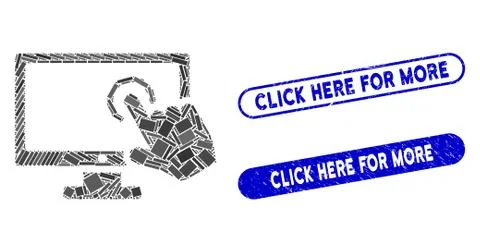 Rectangle Mosaic PC Screen Tap with Textured Click Here for More Seals 库存插图