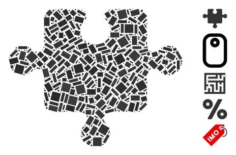Rectangle Mosaic Puzzle Piece 스톡 일러스트