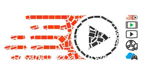 Rectangle Mosaic Rush Play Symbol Stockillustratie
