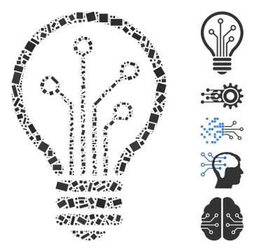 Rectangle Mosaic Smart Bulb 库存插图