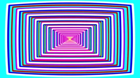 Rectangle multicolored infinity tunnel on turquoise Stock Footage 275858204