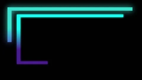 Rectangle Neon Background Green Line Moving on Screen Stock Footage 185903471