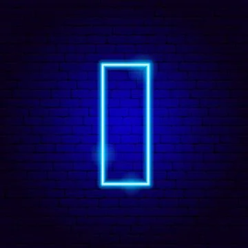 Rectangle Neon Sign Stock Illustration