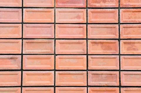 Rectangle orange brick wall Foto stock