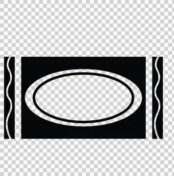Rectangle With Oval And Wavy Lines In Black Stock Illustration