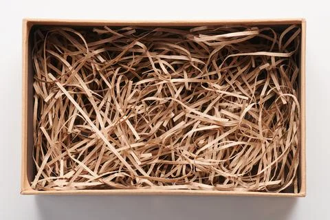 Rectangle paper box with shreds 스톡 사진