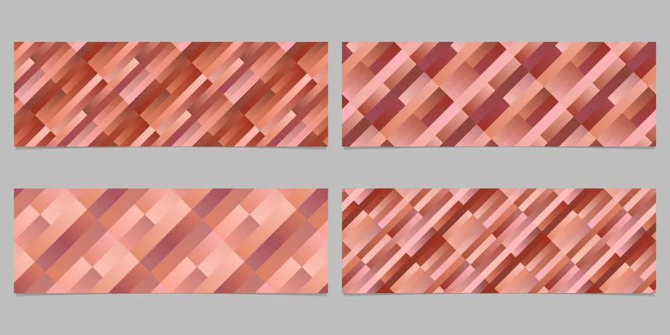 Rectangle pattern banner template collection - abstract vector graphic designs Stock Illustration