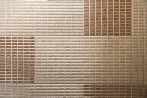 Rectangle pattern in beige color. Bathroom or kitchen tiles Stock Photos