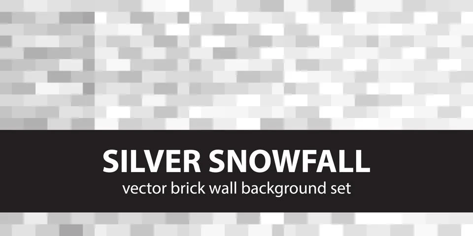 Rectangle pattern set "Silver Snowfall". Vector seamless brick wall backgroun 스톡 일러스트