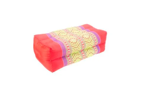 Rectangle pillow Thai style on white background with clipping path 写真素材