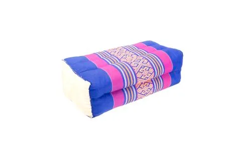 Rectangle pillow Thai style on white background with clipping path Stock Photos