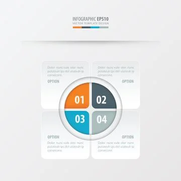 Rectangle presentation design Orange , blue, gray color Illustrazione stock