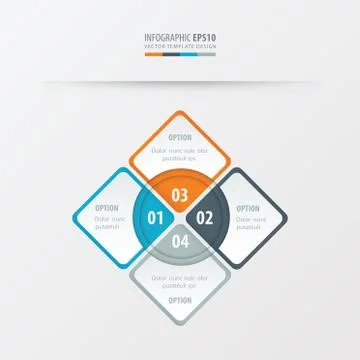 Rectangle presentation Orange , blue, gray color Illustrazione stock