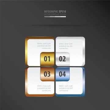 Rectangle presentation template    gold, bronze, silver, blue color Stock Illustration