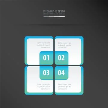 Rectangle presentation template  neon blue Stock Illustration