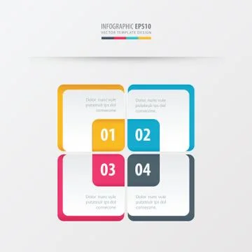 Rectangle presentation template  yellow, blue, pink color Stock Illustration