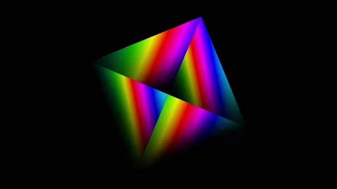 Rectangle prism with light refracted rotates clockwise on black background Stock Footage 230600863