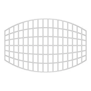 Rectangle in projection grid checkered contour outline line icon black colo.. Illustrazione stock