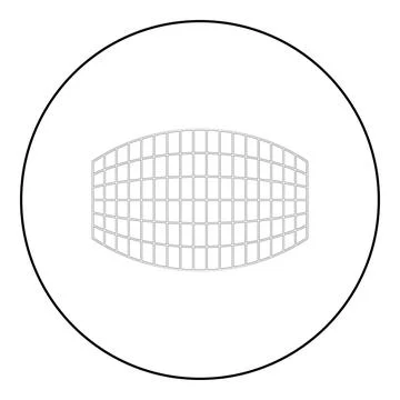 Rectangle in projection grid checkered icon in circle round black color vec.. Stock Illustration
