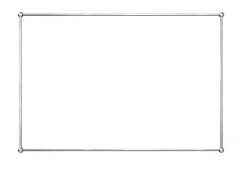 Rectangle realistic frame metal with corner elements of metallic spheres Illustrazione stock