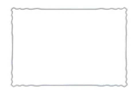 Rectangle realistic frame metal or silver with waved corner elements. Slender Stock Illustration
