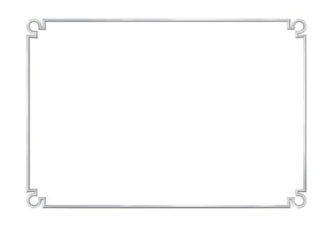 Rectangle realistic frame metal or silver with round corner elements. イラスト素材