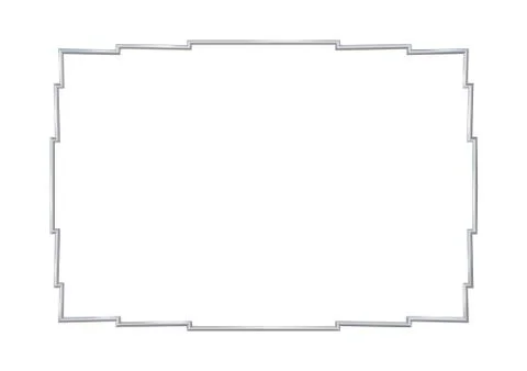 Rectangle realistic stepped frame metal or silver. For picture. Stock Illustration