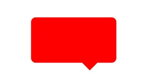 Rectangle red for speech bubble simple isolated on white, speech bubble of me Stock Illustration