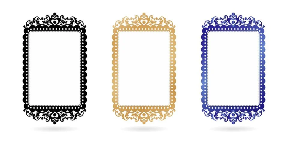 Rectangle Round Frame Label Ornament Stock Illustration