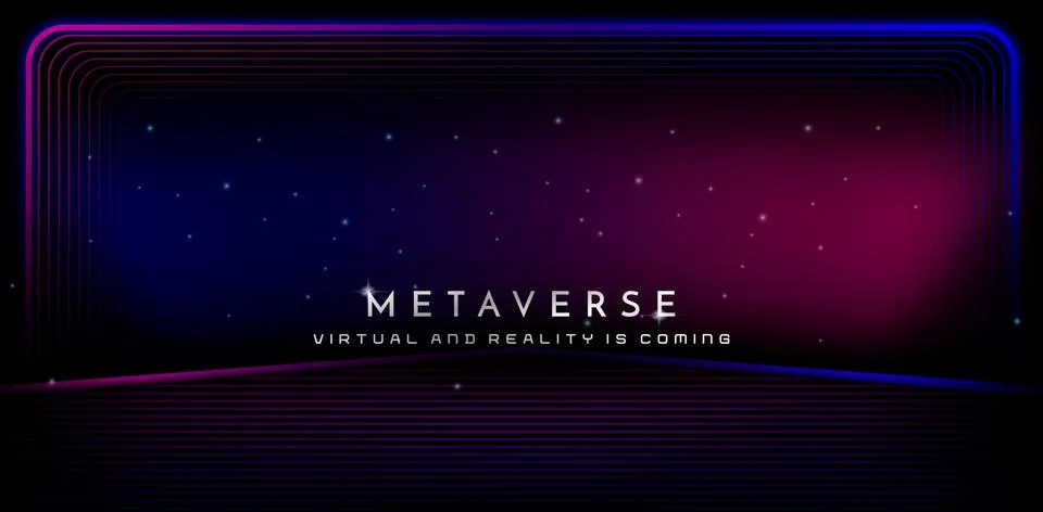 Rectangle round Frame metaverse Illustrazione stock