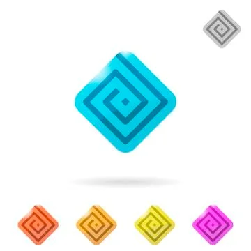 Rectangle with rounded corners and spiral Stock Illustration