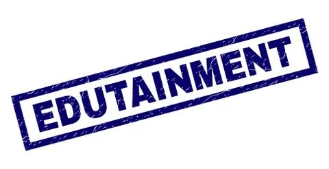 Rectangle Scratched EDUTAINMENT Stamp Stock Illustration
