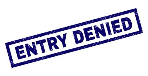 Rectangle Scratched ENTRY DENIED Stamp Stock Illustration