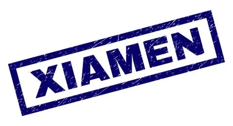 Rectangle Scratched XIAMEN Stamp Stock Illustration