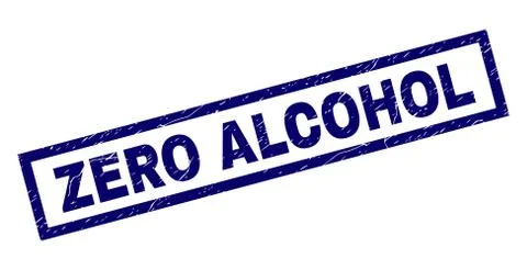 Rectangle Scratched ZERO ALCOHOL Stamp Ilustração Stock