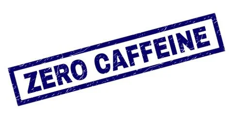 Rectangle Scratched ZERO CAFFEINE Stamp Ilustração Stock
