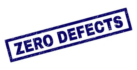 Rectangle Scratched ZERO DEFECTS Stamp Ilustração Stock