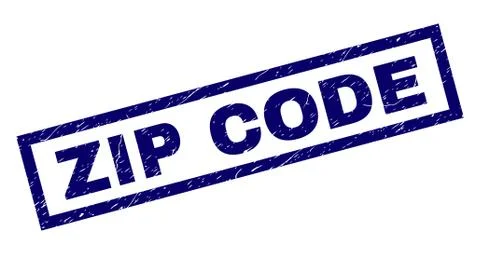 Rectangle Scratched ZIP CODE Stamp Stock Illustration