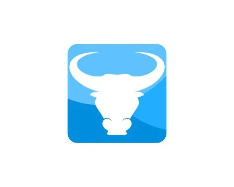 Rectangle shape with bull head inside 스톡 일러스트