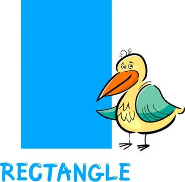 Rectangle shape with cartoon bird Stock Illustration
