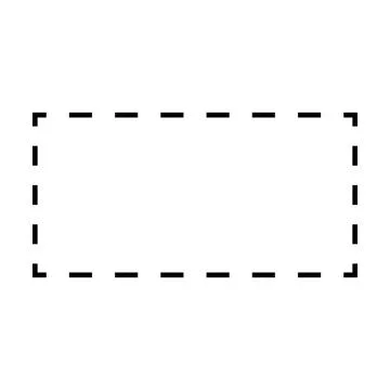 Rectangle shape dashed icon vector symbol for creative graphic design Stock Illustration