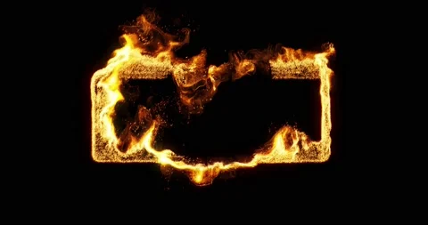 Rectangle shape on fire. Stock Footage 145150380