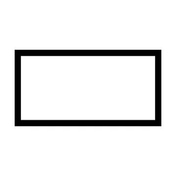 Rectangle shape icon vector outline stroke symbol for creative graphic design Stock Illustration