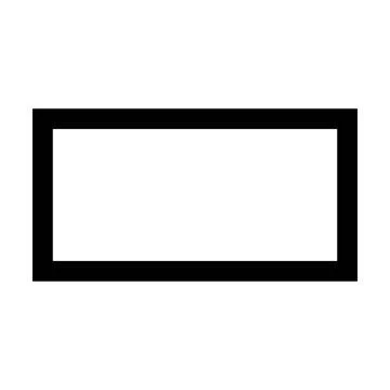 Rectangle shape icon vector outline stroke symbol for creative graphic design Illustrazione stock