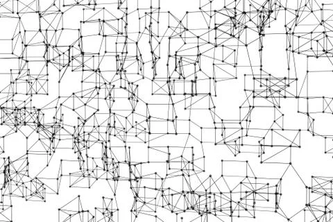 Rectangle shape with network connection lines for technology concept, abstrac イラスト素材